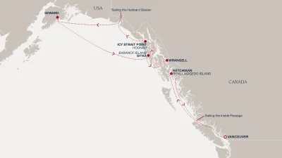 Routenverlauf Eine Reise durch majestätische Gletscher und das charmante Alaska