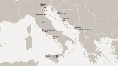 Routenverlauf Eine Reise zu künstlerischen Wundern und mediterraner Romantik