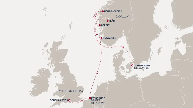 Routenverlauf Eine Reise entlang beeindruckender Küsten und wundervoller Fjorde