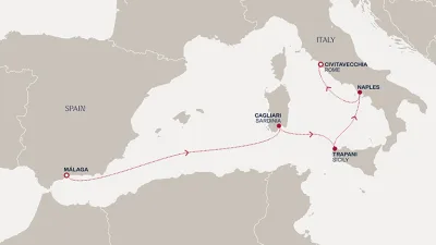 Routenverlauf Eine Reise von den Rhythmen Andalusiens zu den beliebten Inseln Italiens