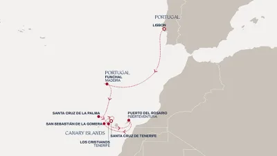 Routenverlauf Eine Reise durch die Inselwelten des Atlantiks, zu Vulkanküsten und iberischem Licht
