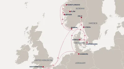 Routenverlauf Eine „Extended Journey“ vom kosmopolitischen Dänemark zu Norwegens Küsten