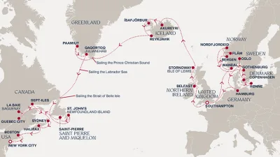 Routenverlauf Eine „Grand Journey“ zu Europas Fjorden und den Wundern des Nordatlantiks