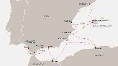 Routenverlauf Eine Reise zu andalusischen Legenden und kulturellen Schnittpunkten Nordafrikas