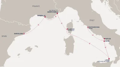 Routenverlauf Eine Reise zu temperamentvollen Mittelmeerstädten und sonnenverwöhnten Inseln
