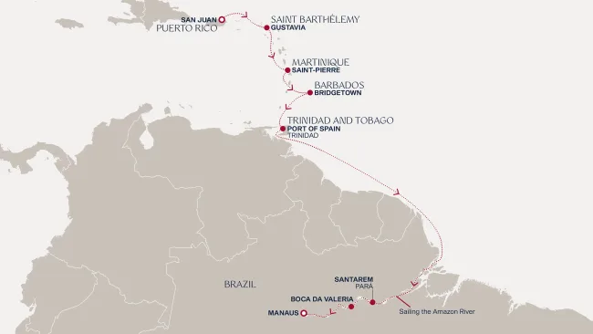 Routenverlauf Eine Reise zu den Schönheiten und kulturellen Schätzen des Amazonas