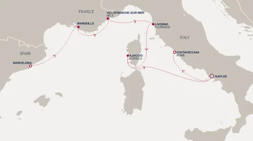Routengrafik Eine Neujahrsreise durch das faszinierende Mittelmeer