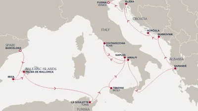 Routenverlauf Eine „Extended Journey“ durch die geschichtsträchtige Adria und entlang der Küsten des südlichen Mittelmeers