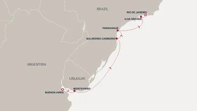 Routenverlauf Eine Reise von der Eleganz am Río de la Plata bis zu den weißen Stränden Brasiliens