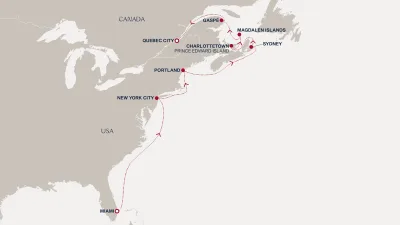 Routenverlauf Eine „Grand Journey“ von den ikonischen Städten Nordamerikas in die malerische Wildnis Kanadas