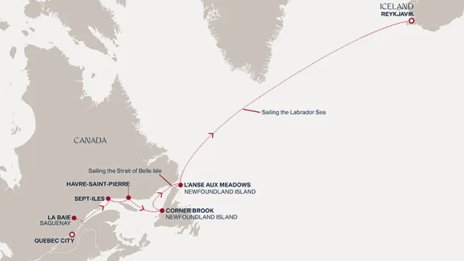Routenverlauf Eine „Grand Journey“ von den Weiten Kanadas zu den Vulkanlandschaften Islands