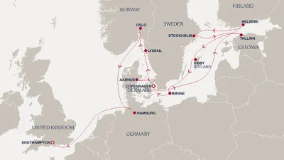 Routenverlauf Eine „Extended Journey“ zu atemberaubenden skandinavischen Küsten und einzigartigen baltischen Traditionen