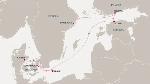 Routengrafik Eine Reise zu den Hauptstädten, Inseln und dem zeitlosen maritimen Erbe Nordeuropas