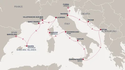 Routenverlauf Eine „Extended Journey“ vom Erbe der Adria zu den Rivieras des Mittelmeers