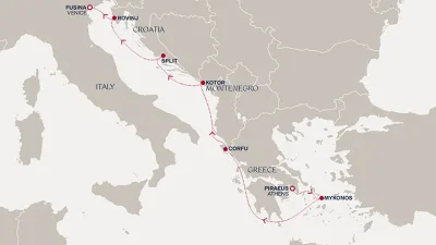 Routenverlauf Eine Reise von den Küsten des antiken Griechenlands zu den legendären Kanälen Venedigs