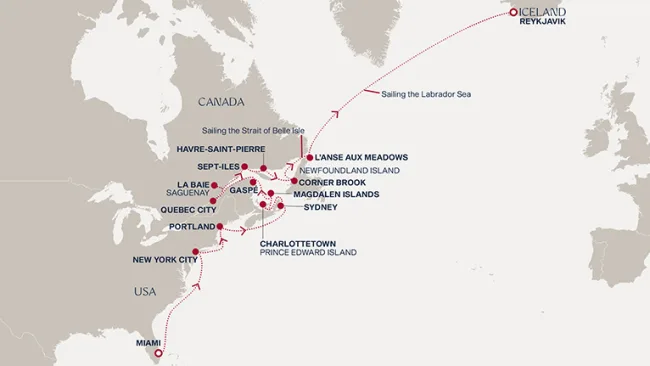 Routenverlauf Eine „Grand Journey“ von Miami zum vulkanischen Reykjavík