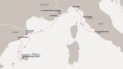 Routenverlauf Eine Reise entlang der Côte d’Azur und Neujahrsfeierlichkeiten