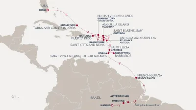 Routenverlauf Eine „Extended Journey“ zu den Wundern des Regenwalds und der Ruhe des Ozeans