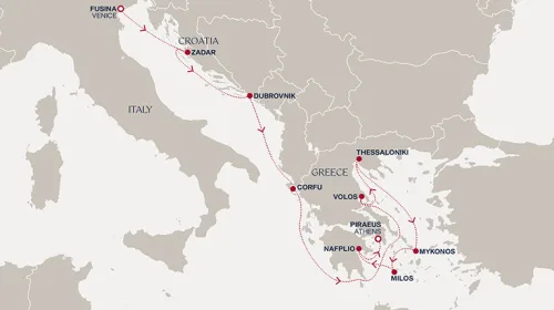 Routengrafik Eine Reise zu Küstenlegenden und lebendiger Geschichte