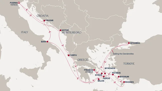 Routenverlauf Eine „Extended Journey“ voller mediterraner Schönheit und zeitloser Faszination