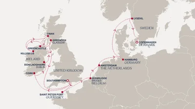 Routenverlauf Eine „Extended Journey“ zu gälischer Kultur und künstlerischem Flair