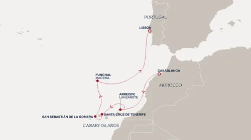 Routengrafik Eine Reise zu vulkanischen Inselwelten und den Gärten des Atlantiks