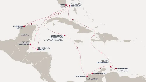 Routengrafik Eine „Extended Journey“ zu karibischen Trauminseln und erholsamen Tagen am Meer