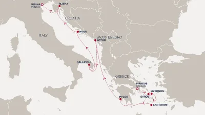 Routenverlauf Eine Reise zu den Wahrzeichen Griechenlands und den versteckten Küsten Italiens