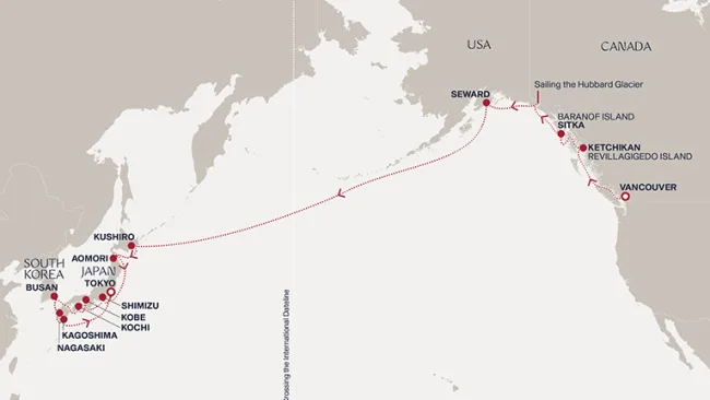 Routenverlauf Eine „Grand Journey“ von Regenwaldgipfeln zu Japans malerischen Küstenpanoramen