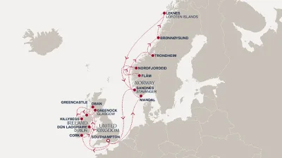 Routenverlauf Eine „Extended Journey“ zu Wikingerlegenden, irischem Erbe und schottischer Kultur