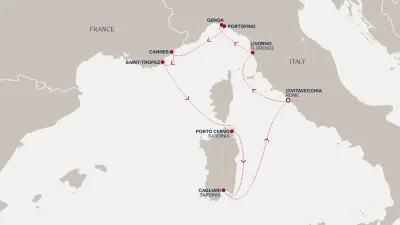 Routenverlauf Eine Reise entlang der Italienischen Riviera und saphirfarbener Küsten