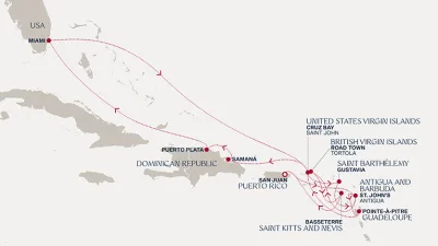 Routenverlauf Eine „Extended Journey“ zu karibischen Festen und Inselhorizonten