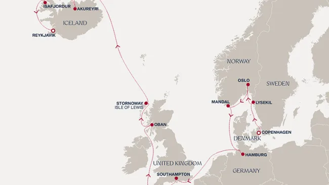 Routenverlauf Eine „Extended Journey“ voller schottischem Charme, isländischer Ruhe und englischer Sehenswürdigkeiten