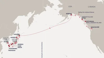 Routenverlauf Eine „Grand Journey“ von Regenwaldgipfeln zu Japans malerischen Küstenpanoramen