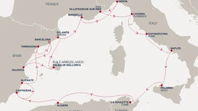 Routenverlauf Eine „Extended Journey“ entlang der westlichen Küsten des Mittelmeers