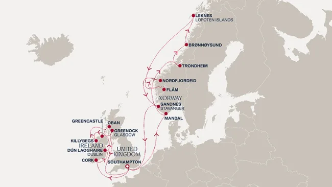 Routenverlauf Eine „Extended Journey“ zu Wikingerlegenden, irischem Erbe und schottischer Kultur