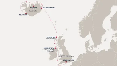 Routenverlauf Eine Reise zu nordischen Entdeckungen und geothermalen Wundern