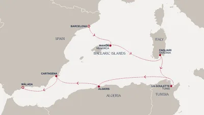 Routenverlauf Eine Reise zu europäischen Legenden, afrikanischen Wundern und stillen Küsten